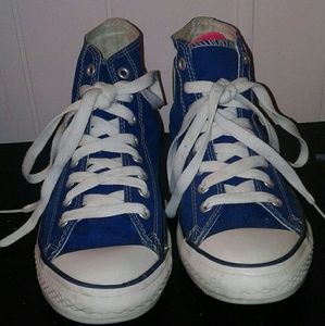 Blue Converse high top sneakers